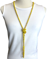 NK-2244 MUSTARD  MULTI COLOR 60 hand knotted glass bead necklace