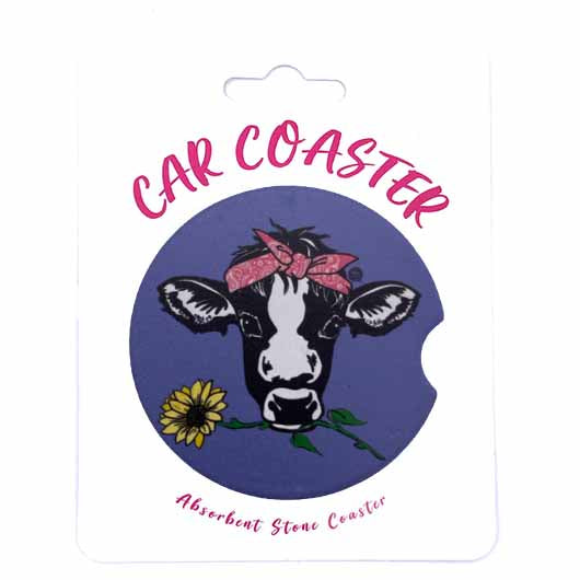 N9 Car Coaster Cow Sunflower