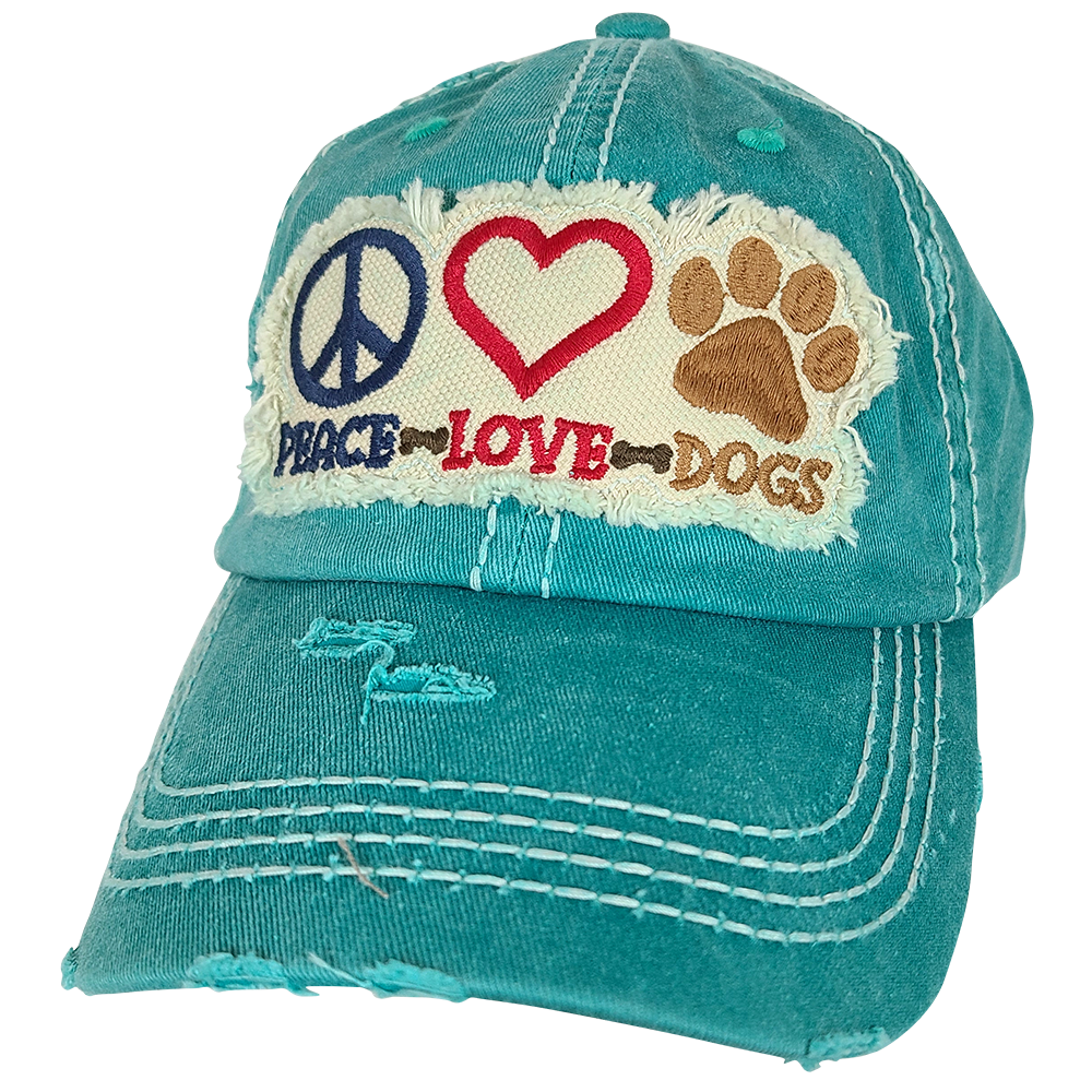 KBV-1405 Peace Love Dogs Turquoise