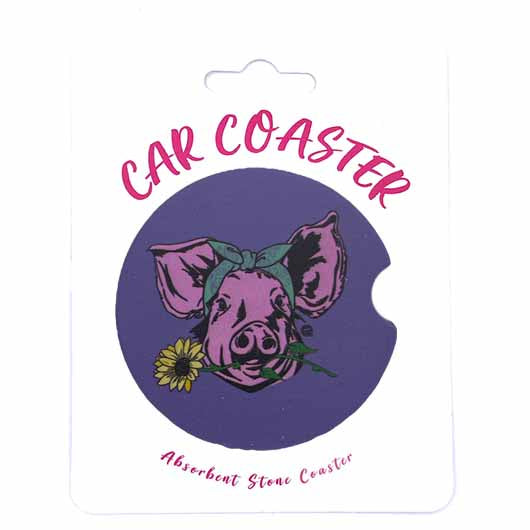 N10 Car Coaster Pig Sunflower