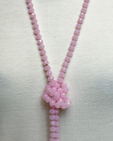 NK-2244 LIGHT PINK 60 hand knotted glass bead necklace