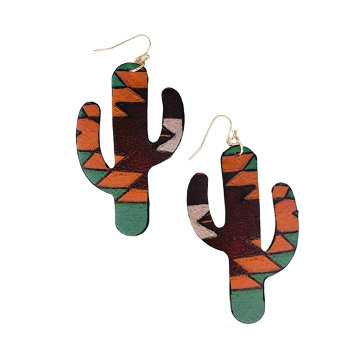TE-1561GDBRTQ Cactus Earrings