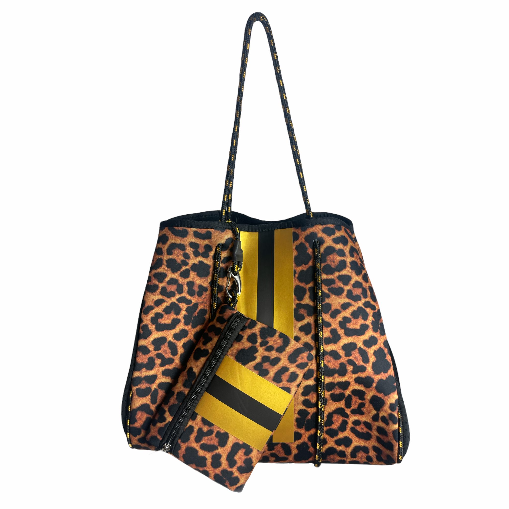 NP-4500 Leopard Brown Gold Neoprene Tote Bag