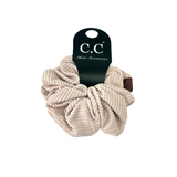 SCR-03 C.C CORDUROY SCRUNCHIE BEIGE