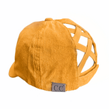 BT-937 Corduroy Criss Cross Cap Honey Mustard