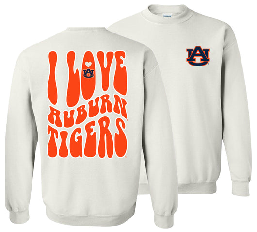 College-Auburn Love Team Sweatshirt-White