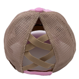 BT-780 C.C Criss Cross Pony Cap Baby Pink/Beige