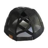 BT-780 C.C Criss Cross Pony Cap BLACK/BLACK