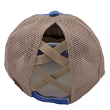 BT-780 C.C Criss Cross Pony Cap Blue Moon/Beige