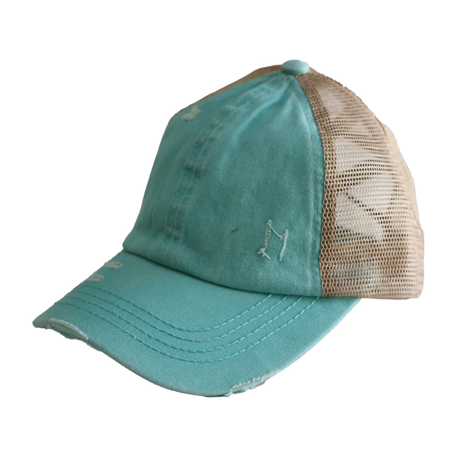 BT-780 C.C Criss Cross Pony Cap MINT/BEIGE