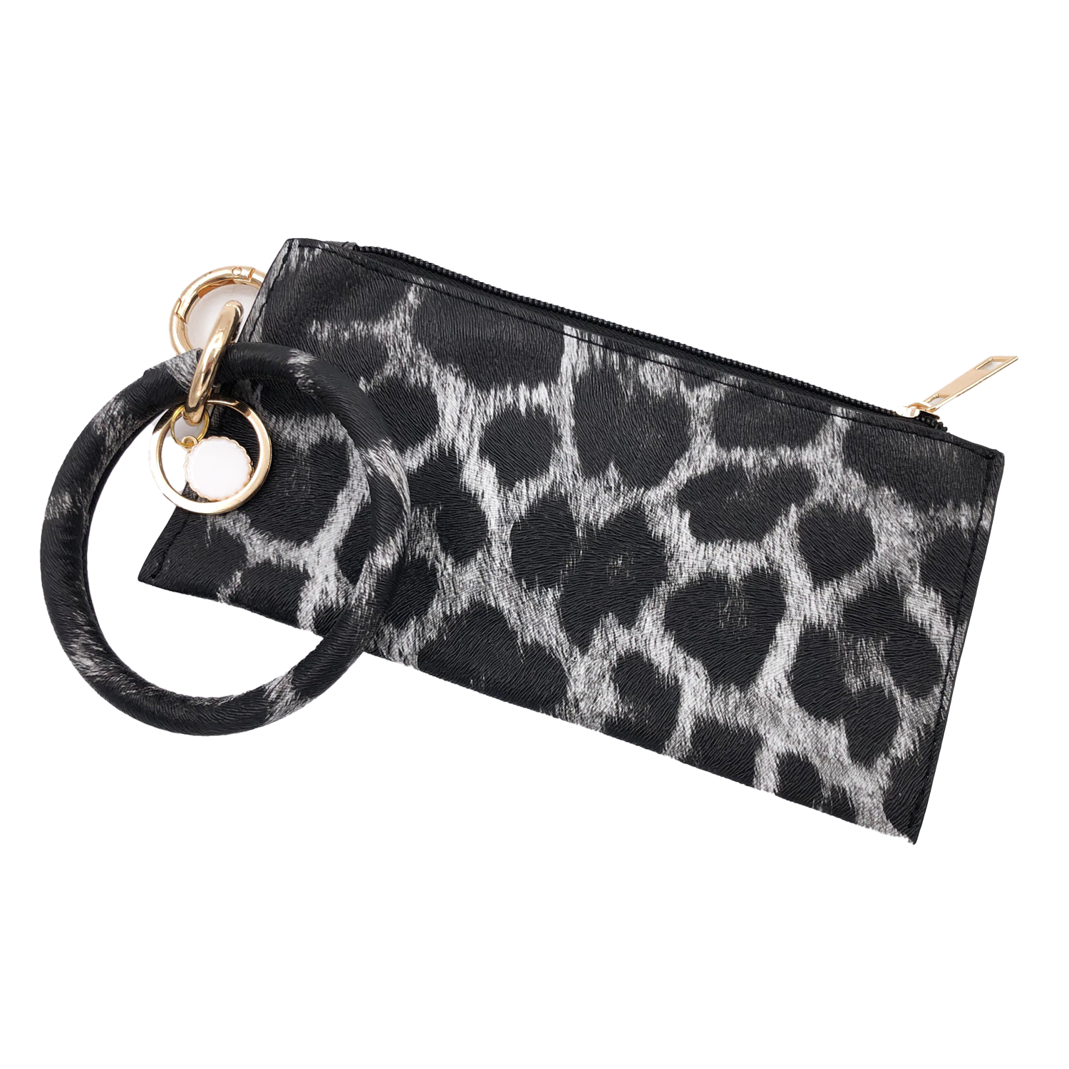 CL-8848 Wristlet Clutch Black Leopard