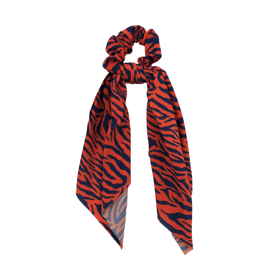 SCT-1030 Blue Orange Tiger Stripe Scrunchie