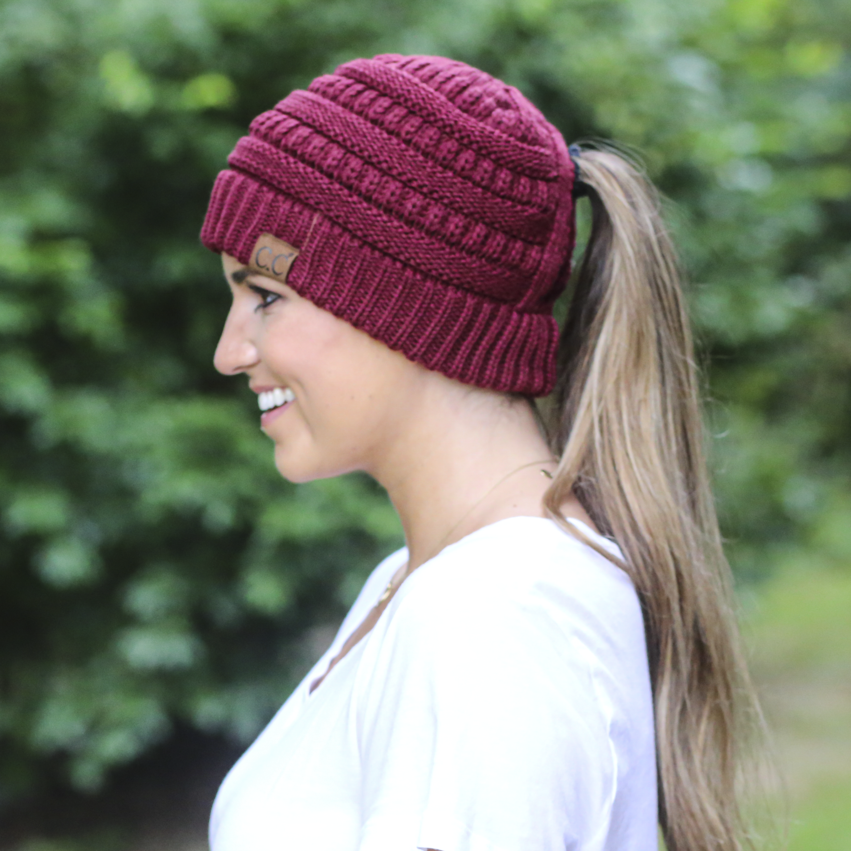 CCB-1 C.C Criss Cross Beanie Maroon