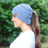 CCB-1 C.C Criss Cross Beanie Steel Blue