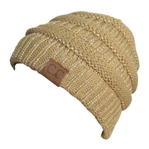 HAT-20A BEANIE METALLIC GOLD