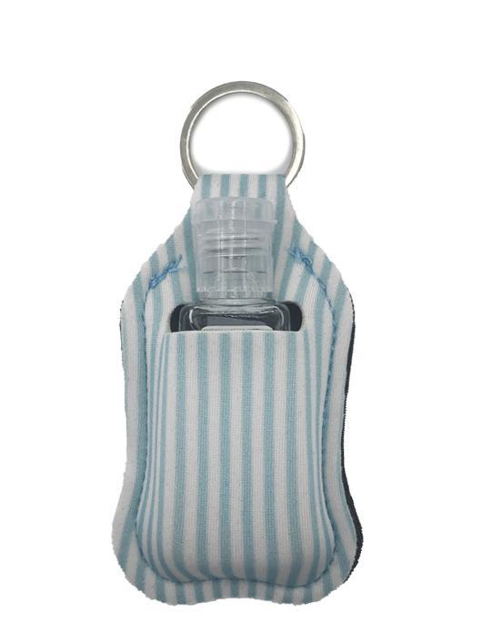 CV-20 BLUE AND WHITE STRIPE Key Chain Sanitizer Holder