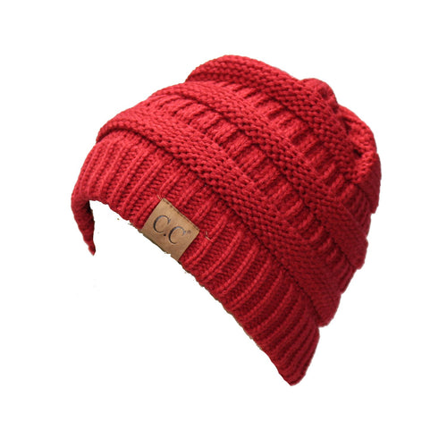 帽子 bonnet knit cap (red) Haakwear NEW YEAR 2025 NYC, Modern H Stitch Contrast Cuffed