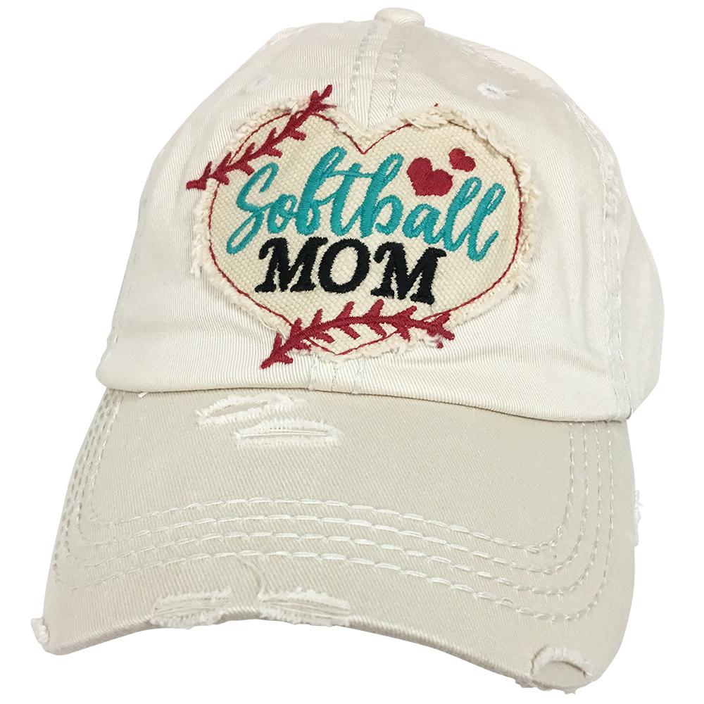 KBV-1194 Softball Mom Heart Stone