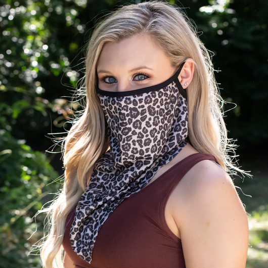 FB-2020 FACE BANDANA LEOPARD BLACK