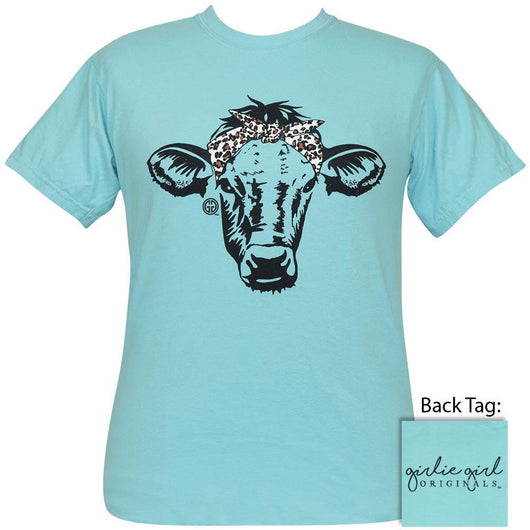 Leopard Bandana Cow Comfort Colors Lagoon Blue SS-1824
