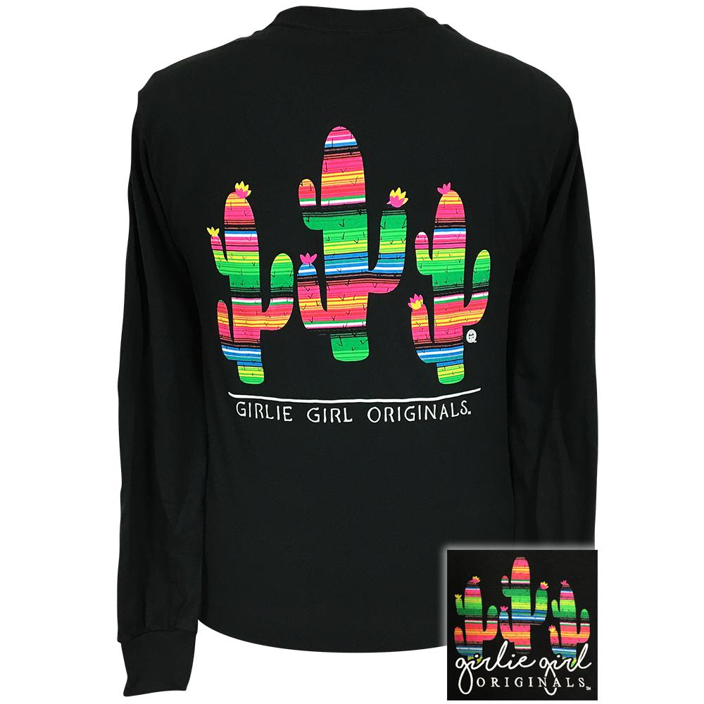 Serape Cactus Black LS