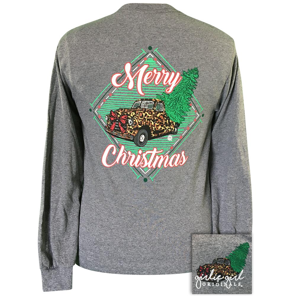 Leopard Truck Christmas-Graphite Heather LS-2143