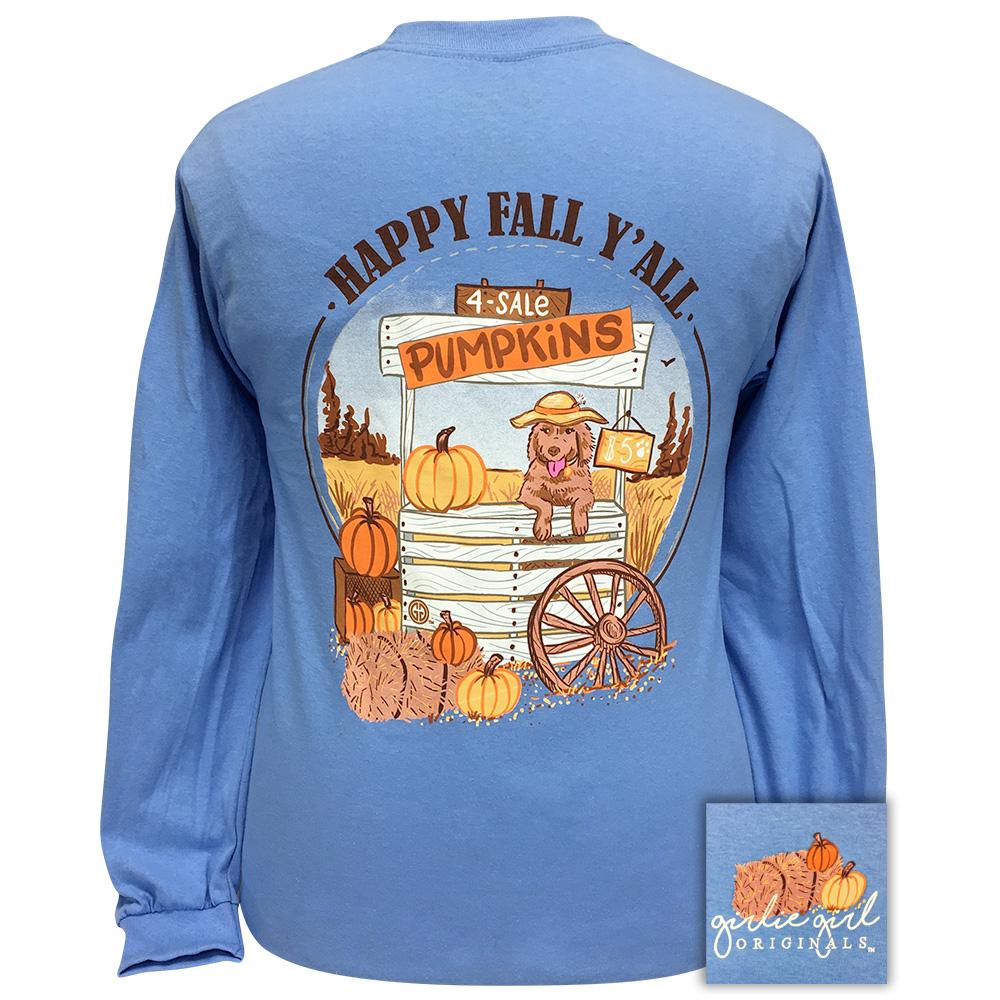 Fall Pumpkin Scene-Carolina Blue LS-2312