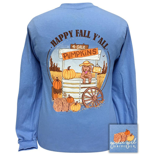 Fall Pumpkin Scene-Carolina Blue LS-2312