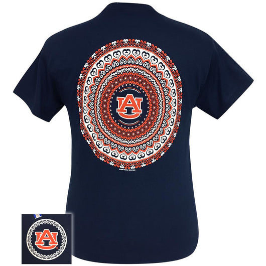 Auburn Mandala Navy Short Sleeve