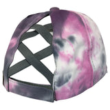 BT-791 C.C Criss Cross Tie Dye Pony Cap GREY