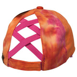 BT-791 C.C Criss Cross Tie Dye Pony Cap ORANGE