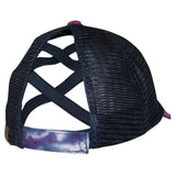 BT-924 C.C Criss Cross Pony Cap Tie Dye Navy/Navy