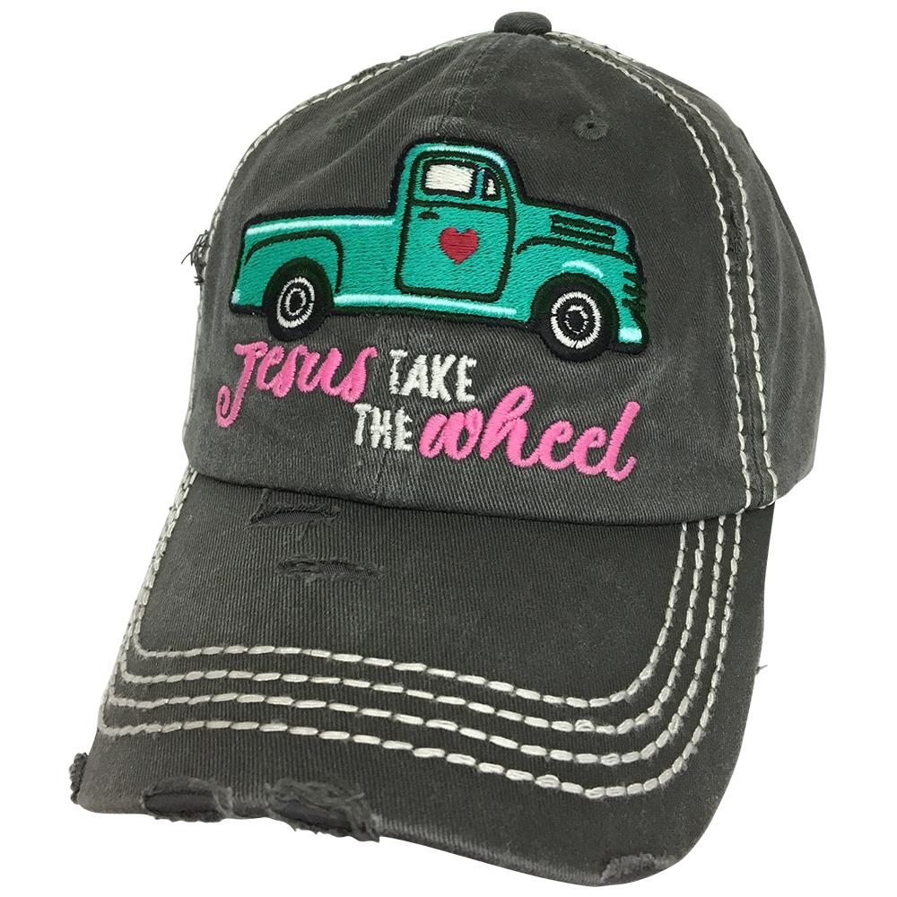 KBV-1235 Jesus Take The Wheel Cap Black