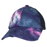 BT-791 Kids C.C Criss Cross Pony Cap Tie Dye Navy/Navy