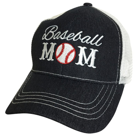 Baseball Mom Blue Denim Baseball Cap