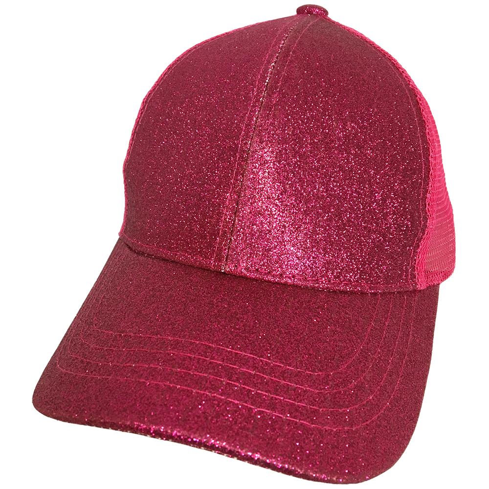 BT-6 METALLIC PONY CAP HOT PINK