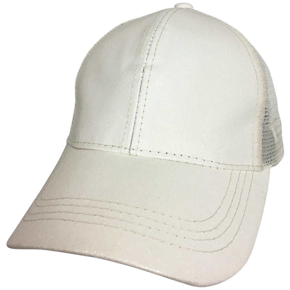 BT-6 METALLIC PONY CAP WHITE