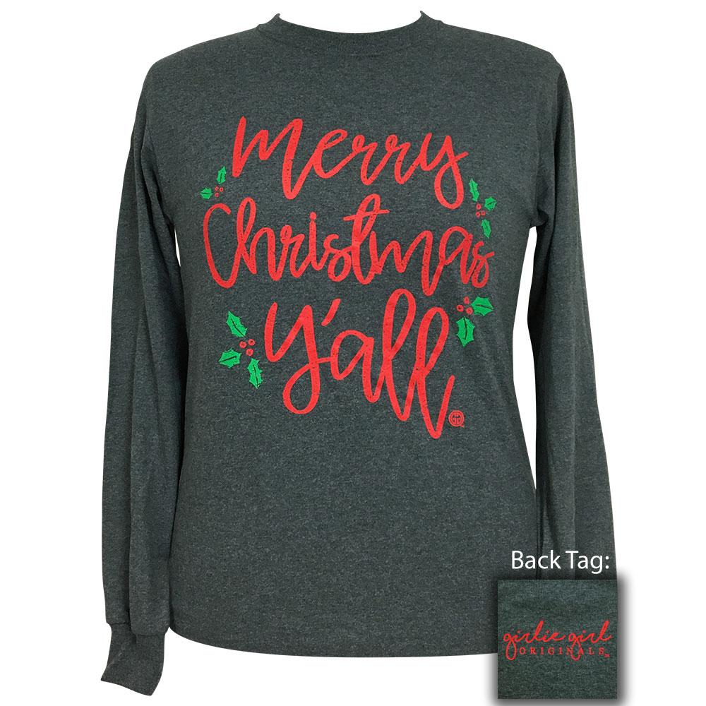 Christmas Y'all-Dark Heather LS-1764