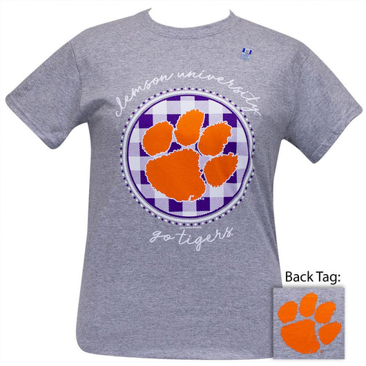 Clemson Buffalo Plaid Sport Grey-SS-56