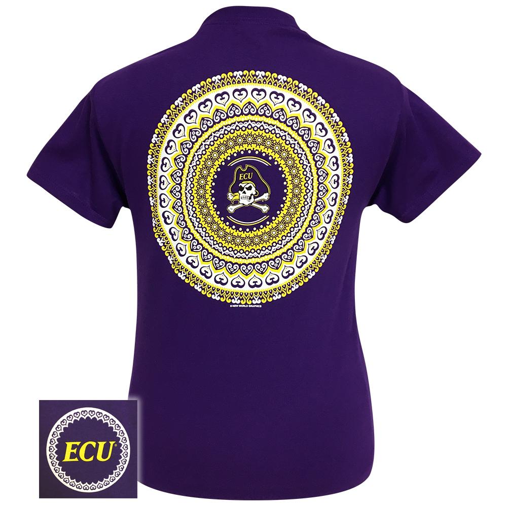 East Carolina Mandala Purple Short Sleeve