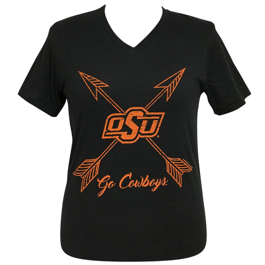 Arrows Go Cowboys Oklahoma State Short Sleeve V-Neck Tee