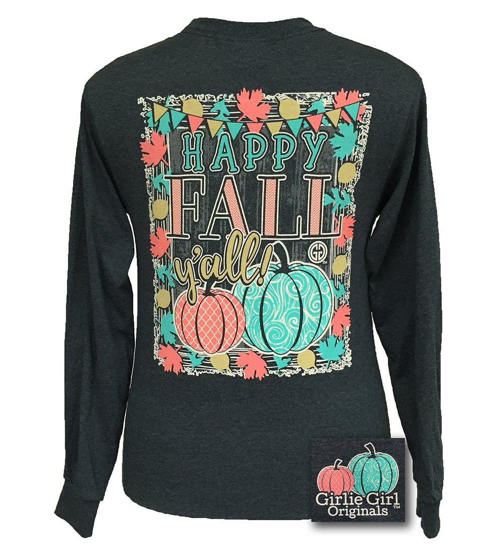 Happy Fall Y'all-Dark Heather LS-1276