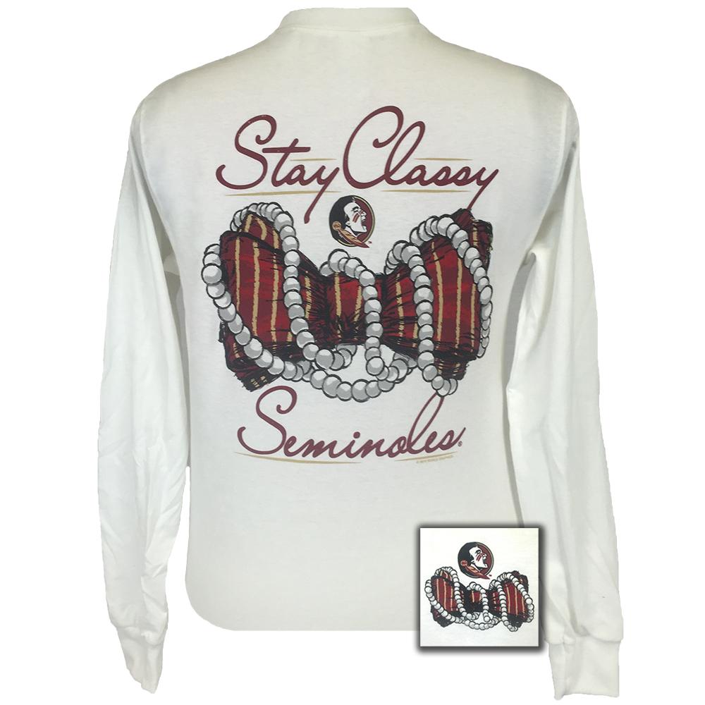 Florida State Stay Classy White Long Sleeve