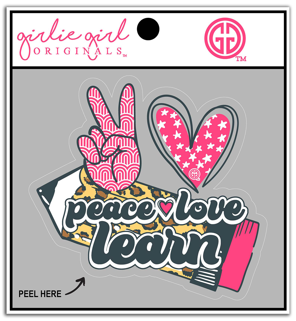 Decal/Sticker Peace Love Learn 2317