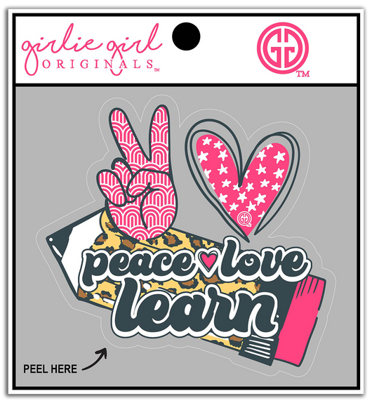 Decal/Sticker Peace Love Learn 2317