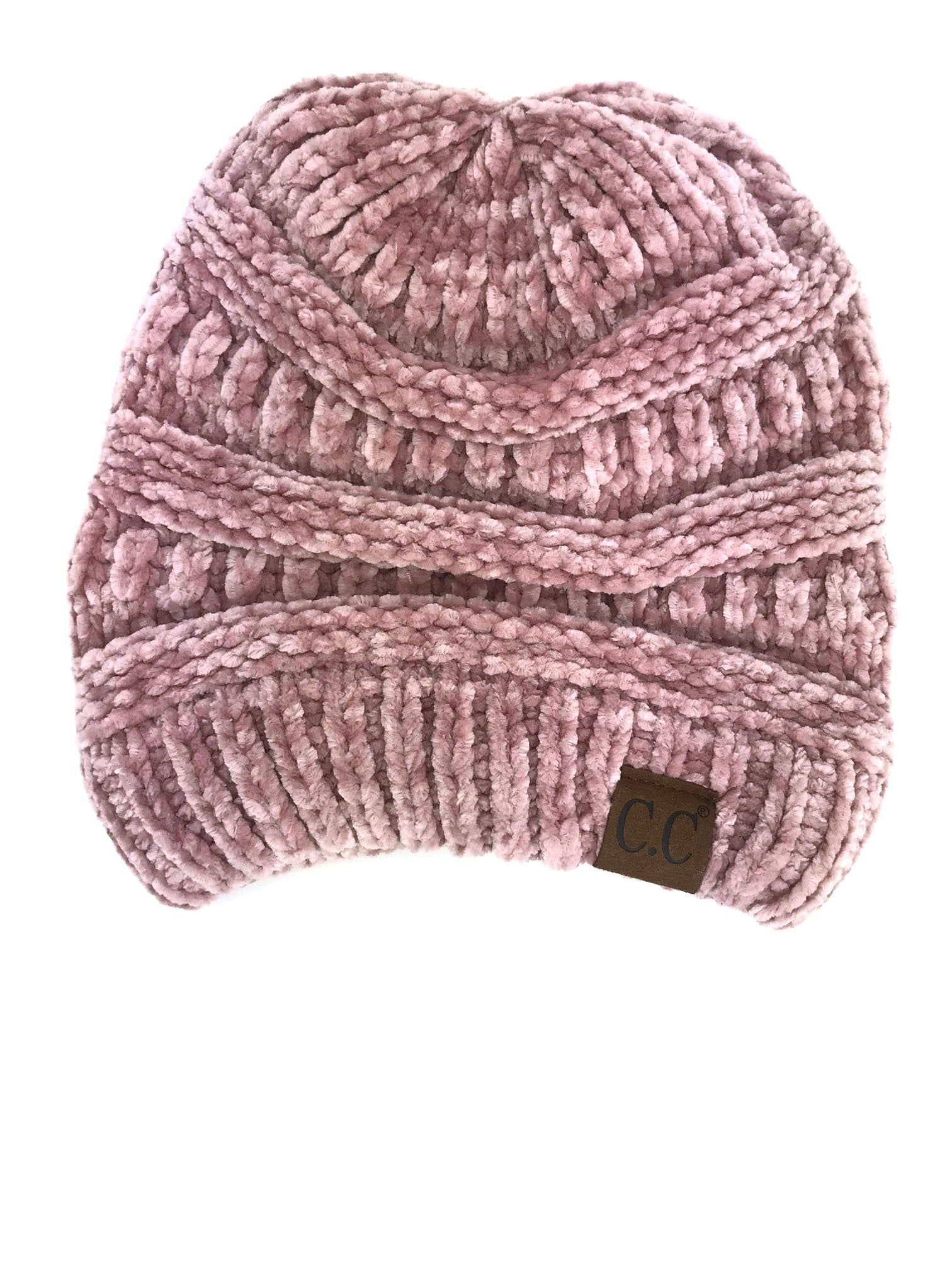 Hat-30 ROSE VELOUR BEANIE