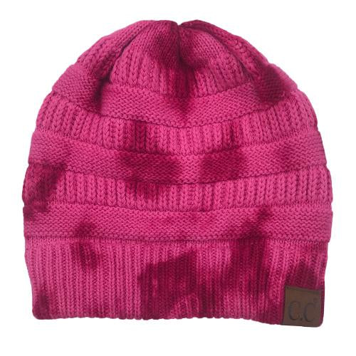HAT-821 Fush/Pink Tie Dye Beanie
