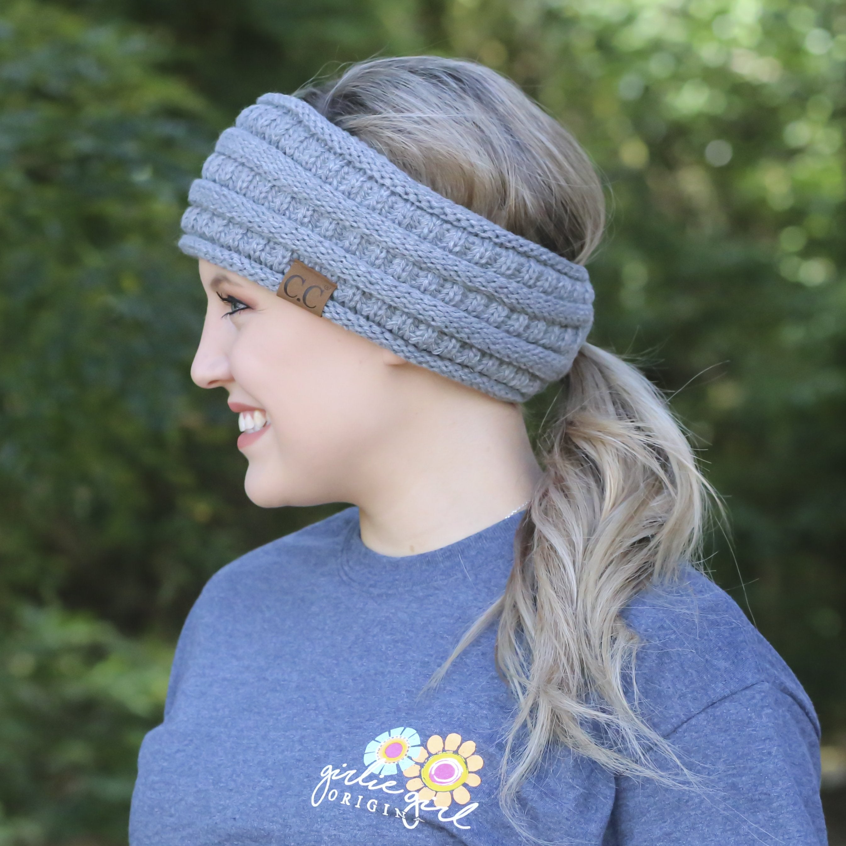 HB-21 Pony Headwrap Dark Melange Grey