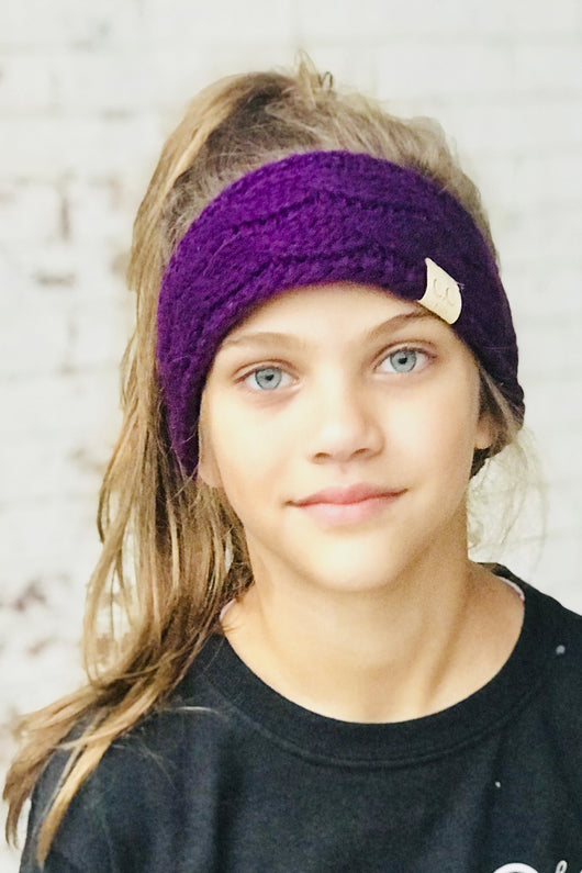 HW-20-KIDS DARK PURPLE HEADWRAP