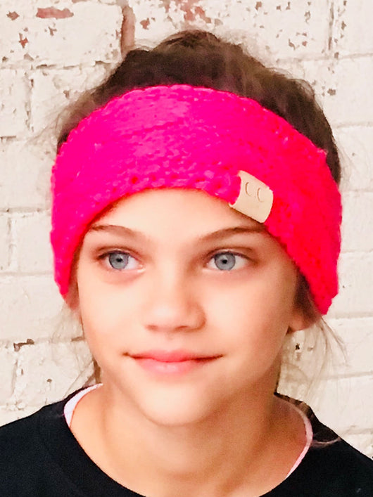 HW-20-KIDS NEON PINK HEADWRAP